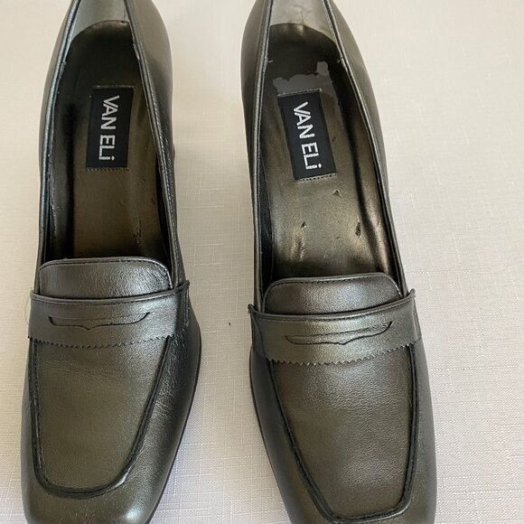 VANELi Pewter colored Square Toe Pump dress shoe size 9.5 - Picture 4 of 12